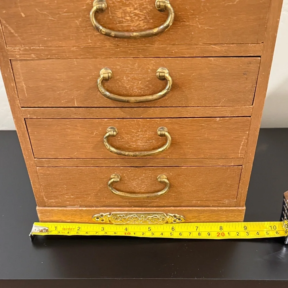 Wooden Jewelry Box with 4 Drawers with Handles - Picture 2 of 15